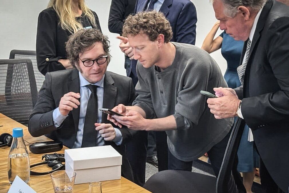 El Presidente junto al dueño de Meta, en su reciente visita a los Estados Unidos