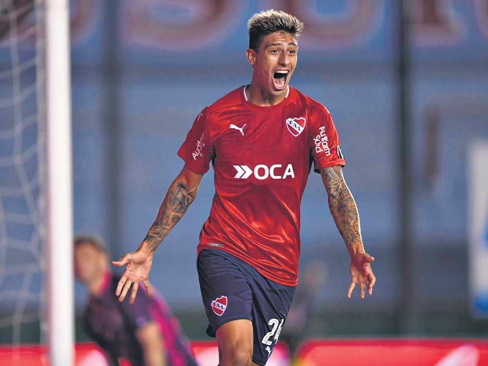 Emiliano Rigoni con su cara llena de gol. El cordobés volvió a ser desequilibrante.