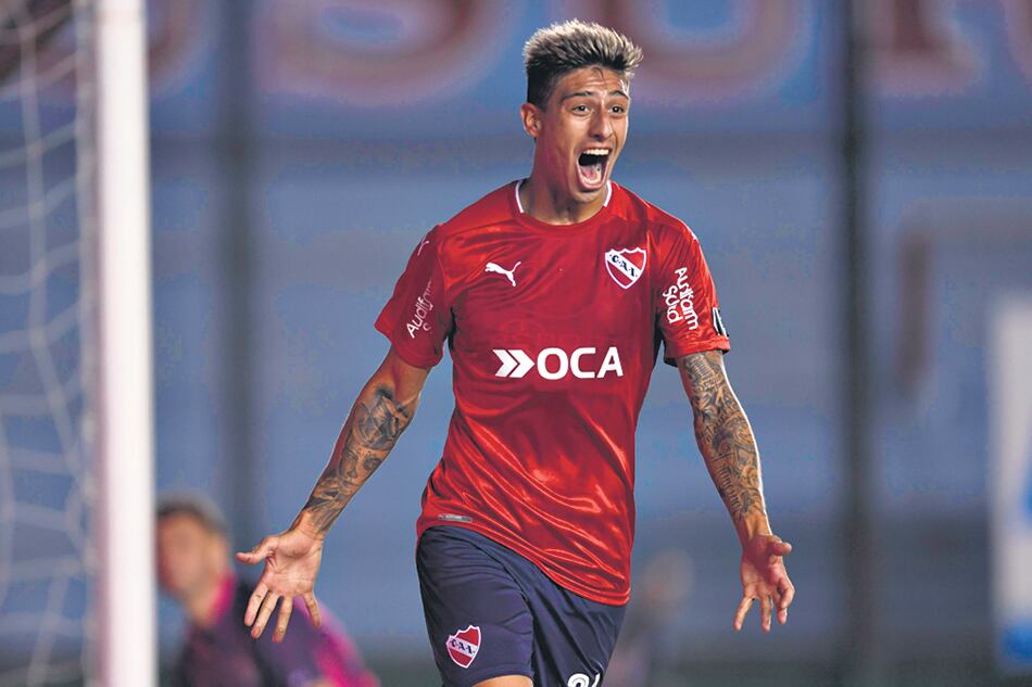 Emiliano Rigoni con su cara llena de gol. El cordobés volvió a ser desequilibrante.