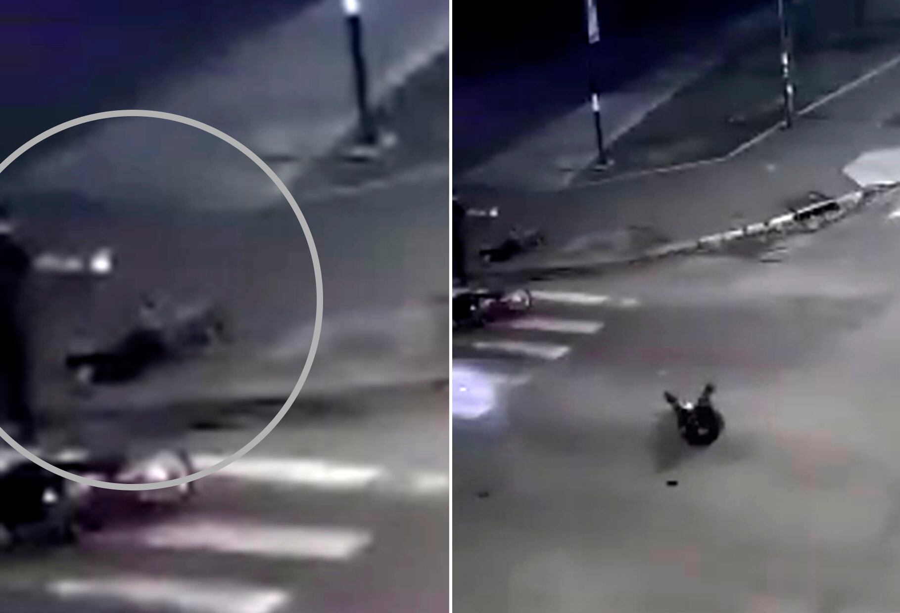 Las imágenes del video son claras. El momento en el que disparan ambos policías esa noche.