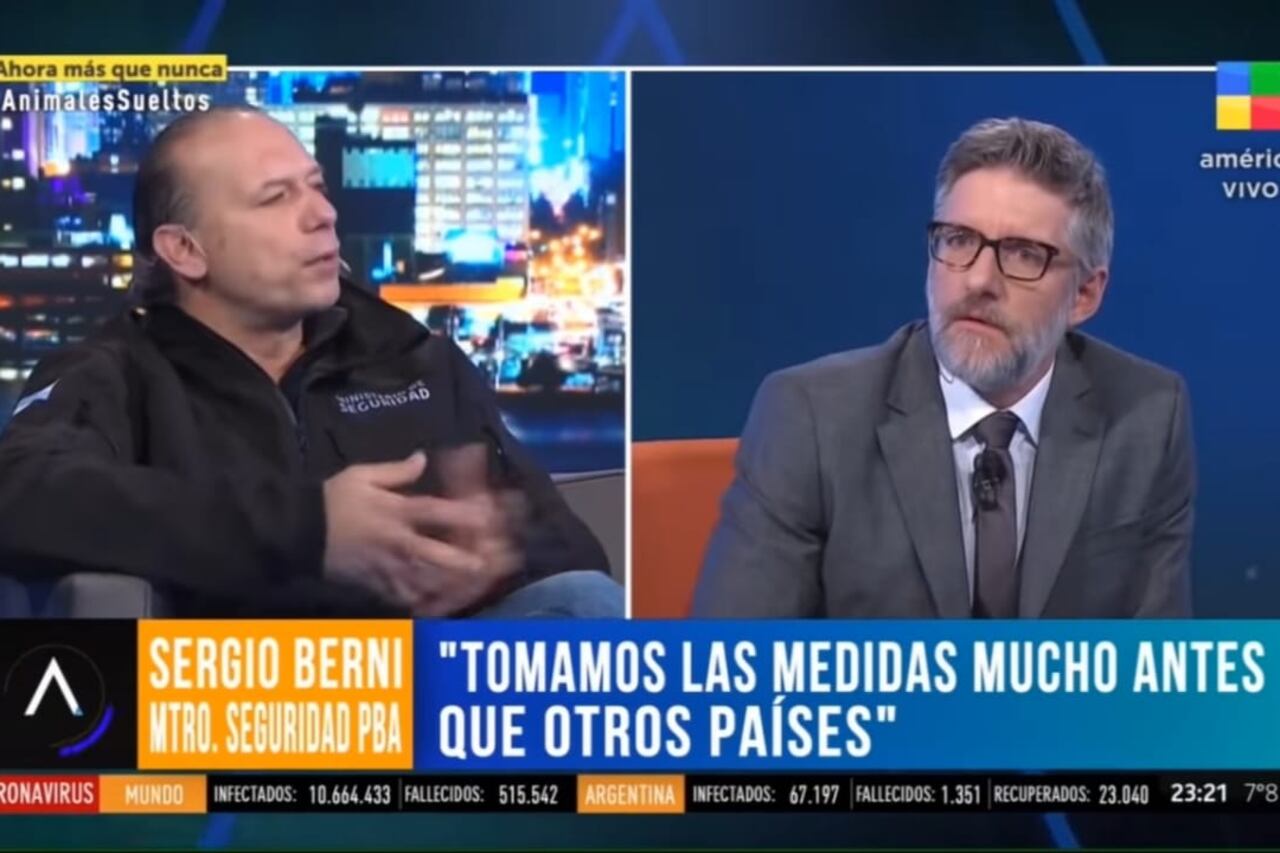 Sergio Berni en el programa de Luis Novaresio.