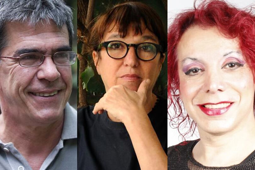 Ricardo Bartís, Vivi Tellas y Mosquito Sancineto, tres de los artistas que participan de la iniciativa. 