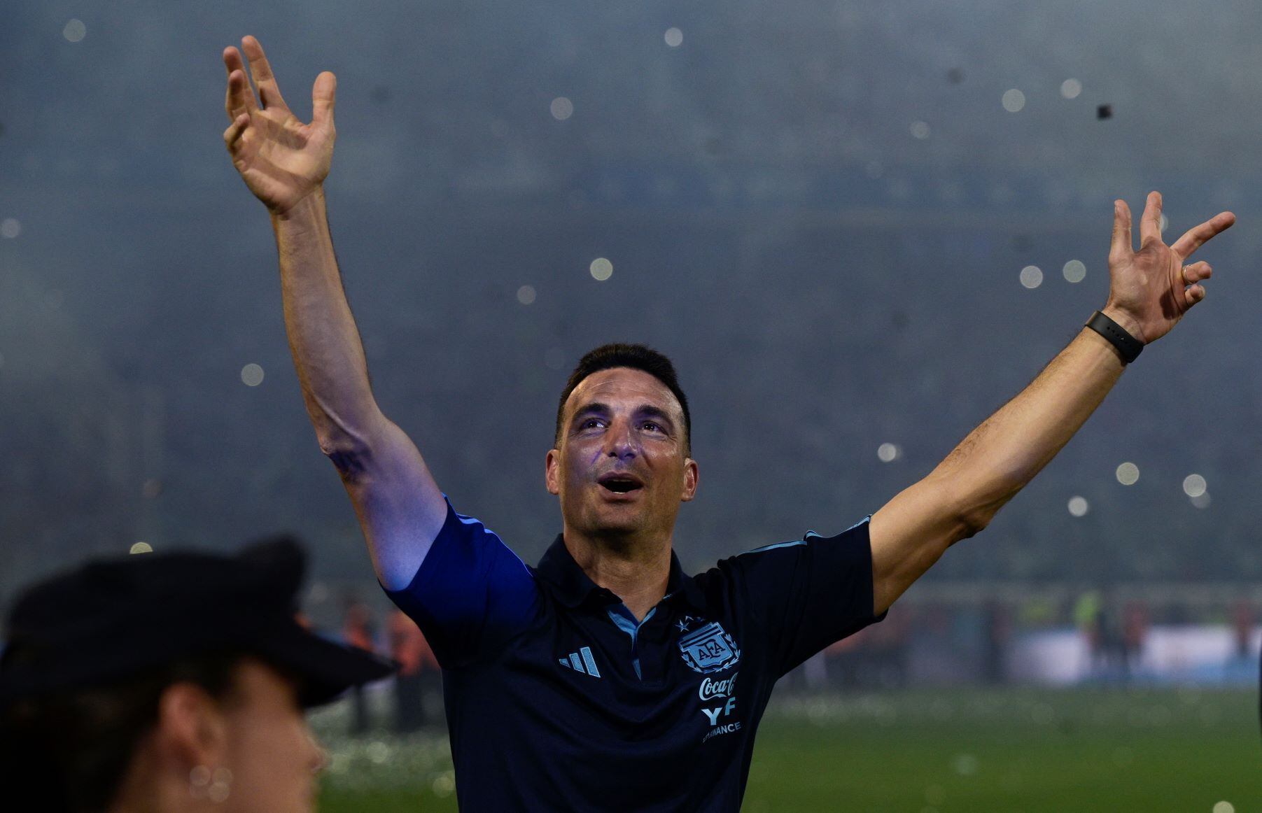 Scaloni, contento por el rendimiento de sus dirigidos (Foto: AFP).