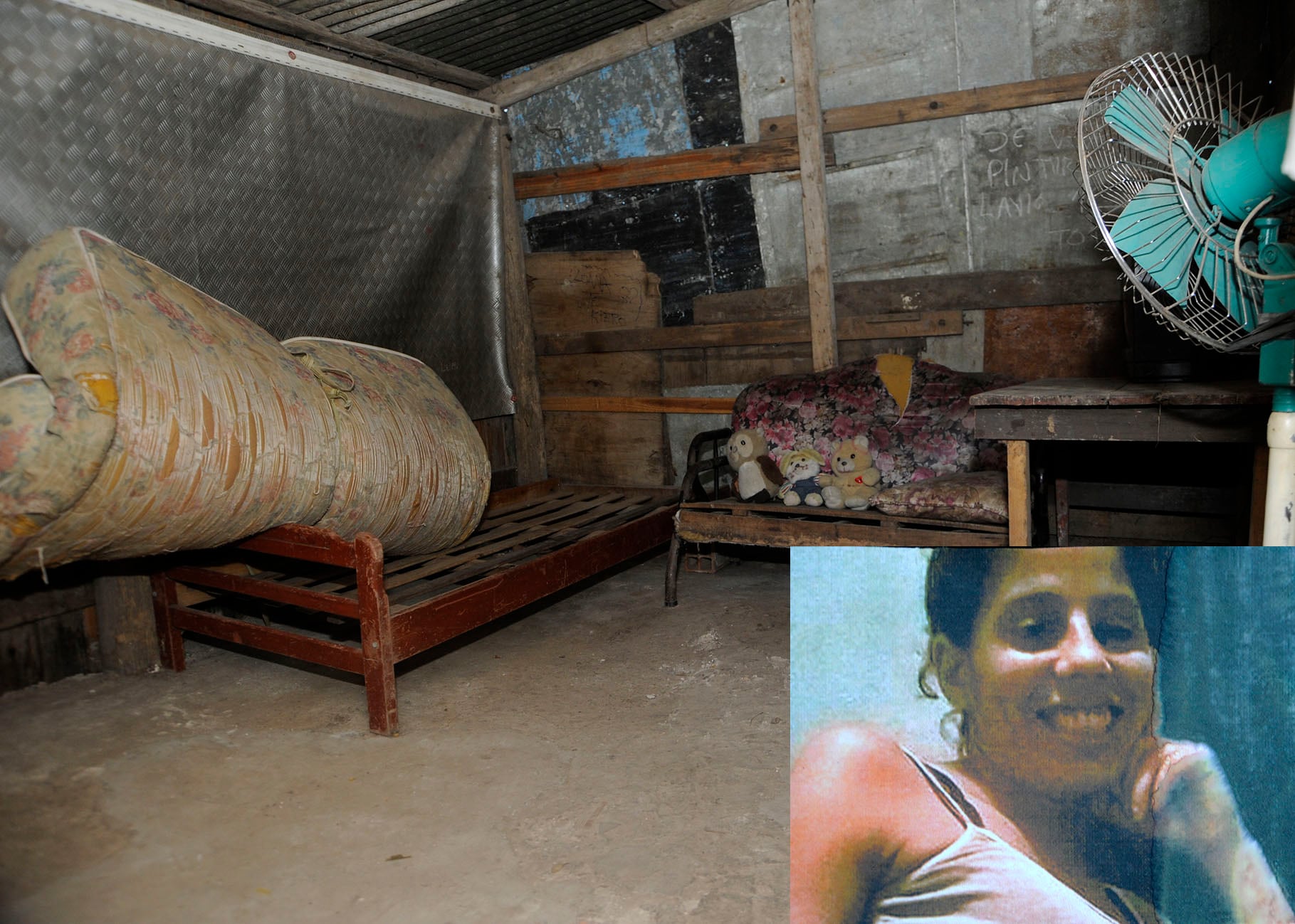 La piecita de chapa y cartón que Nerea dejó, detrás de la casilla de sus padres.