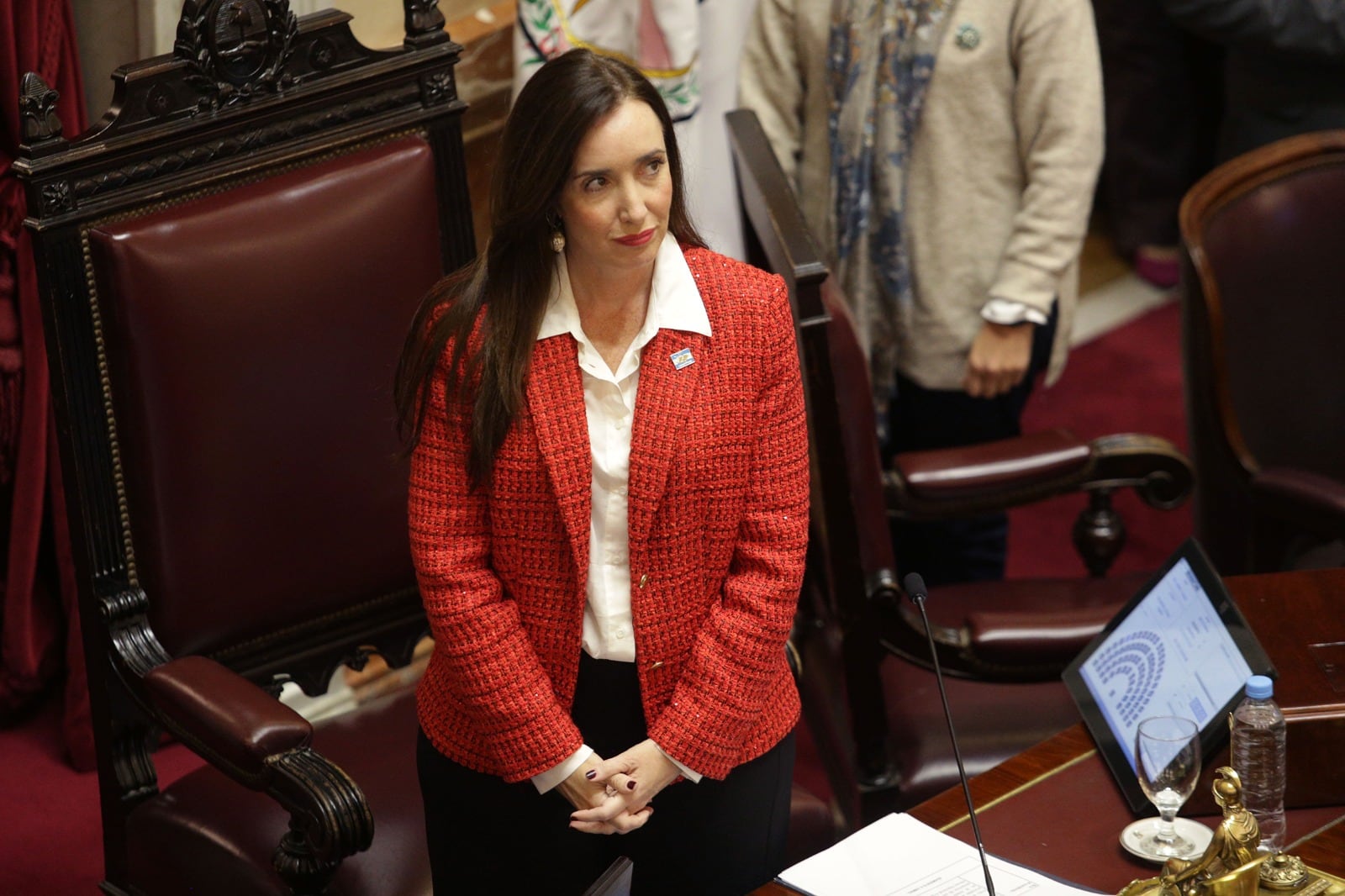 Victoria Villarruel, la vicepresidenta tuvo que desempatar para que el Gobierno mantenga viva su Ley Bases.