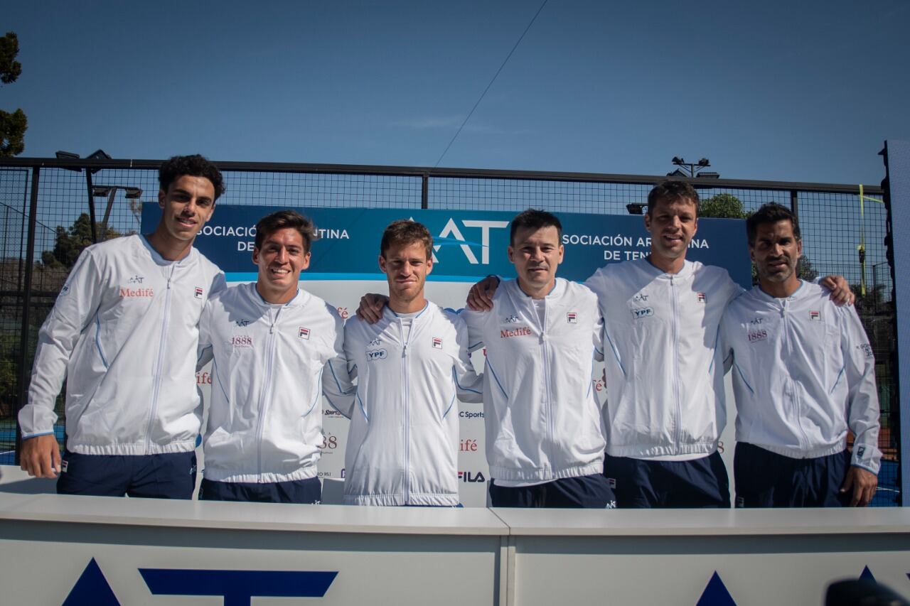 Cerúndolo, Báez, Schwartzman, el capitán Coria, Zeballos y Machi González