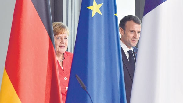 Merkel y Macron reafirmaron ayer la voluntad de superar sus diferencias.