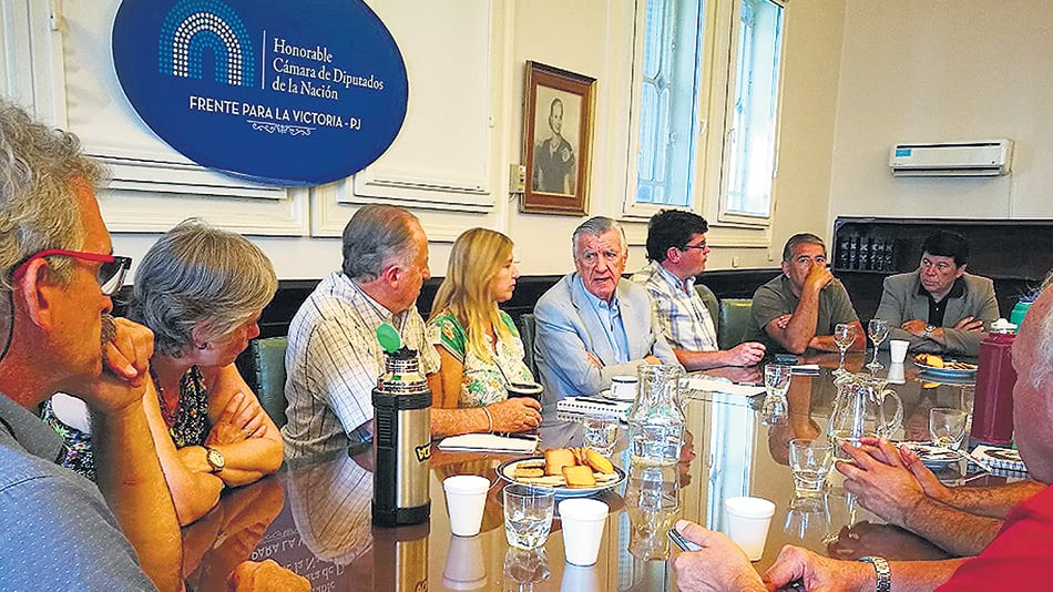 Gioja, Yasky y Alvarez Rodríguez recibieron a los dirigentes.