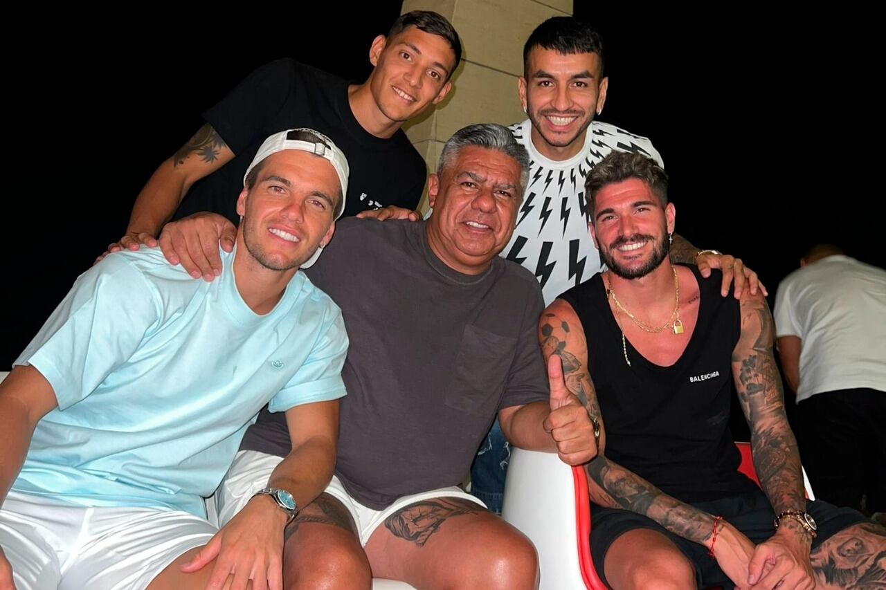 El presidente de la AFA con De Paul, Molina, Correa y Lo Celso