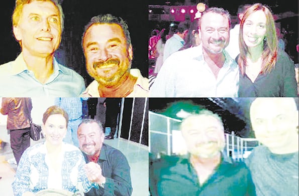 El Peque García en las cuatro fotos, con Macri, con Vidal, con Michetti y con Rodríguez Larreta.