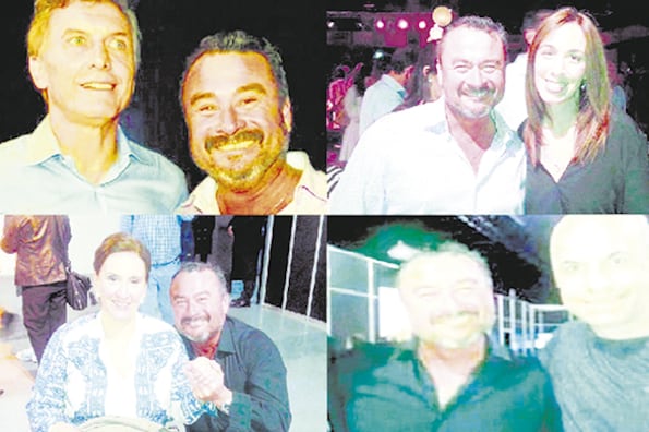 El Peque García en las cuatro fotos, con Macri, con Vidal, con Michetti y con Rodríguez Larreta.