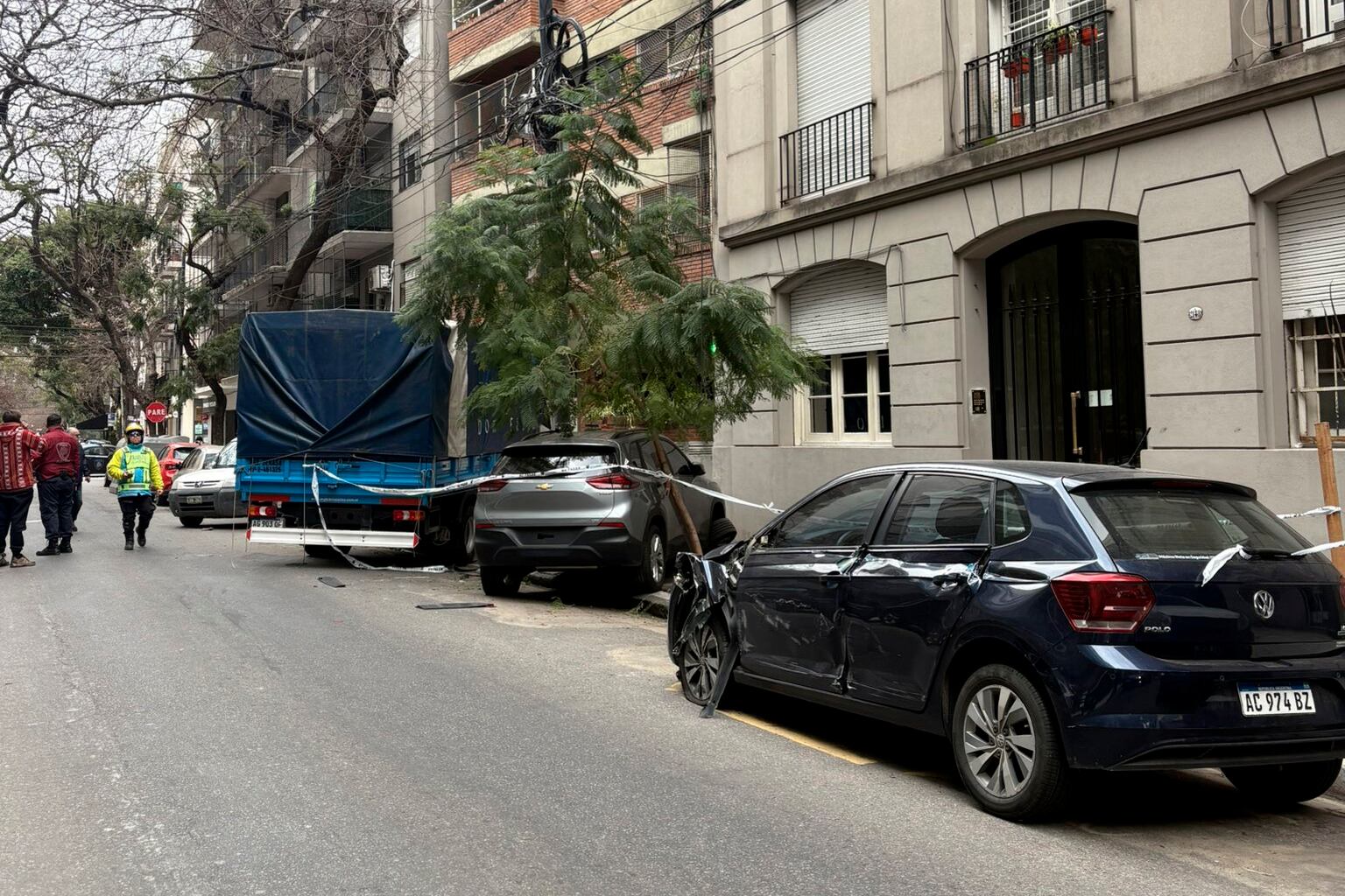 La cuadra de Recoleta tras el accidente