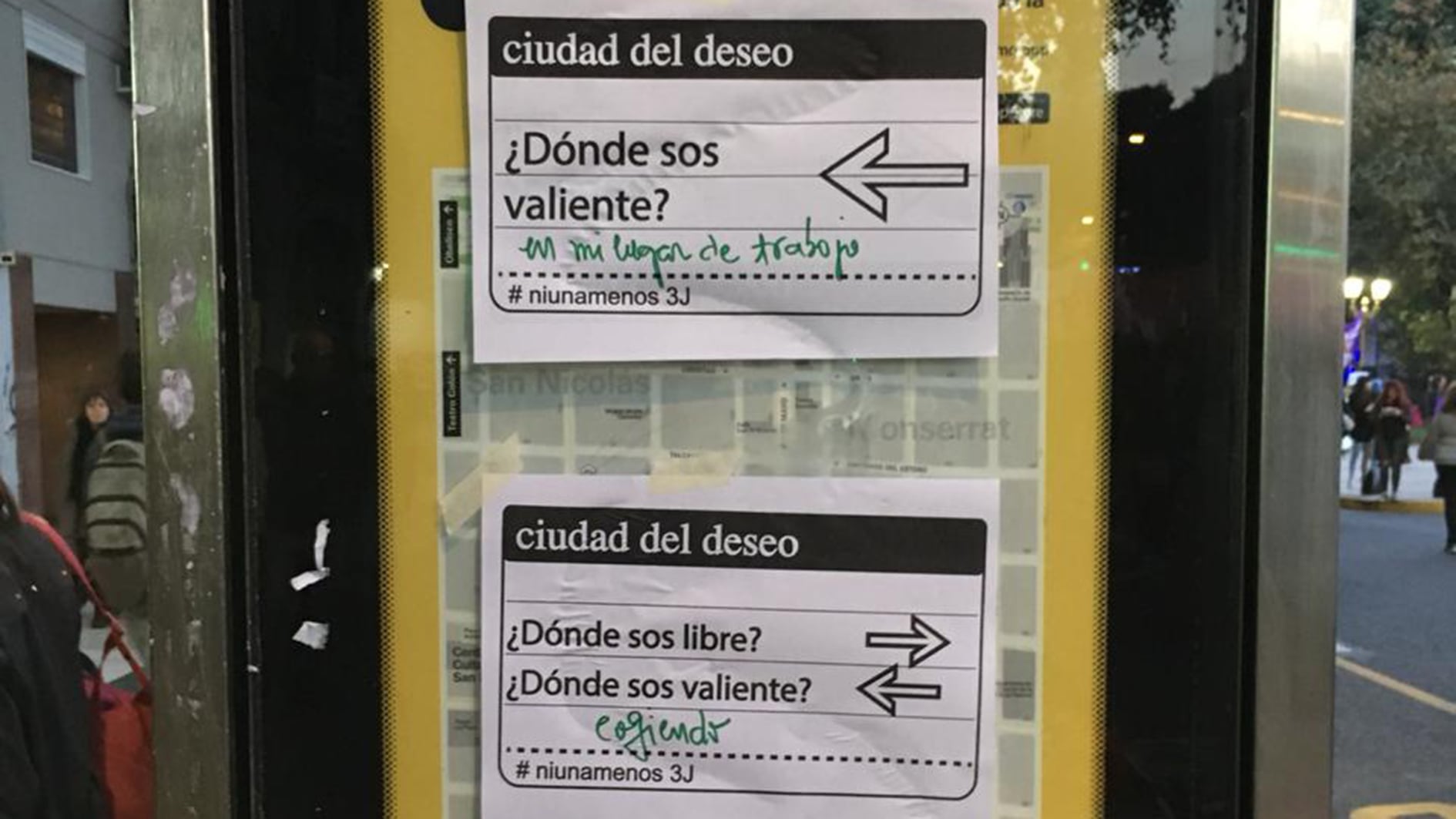 Acción pública de La Ciudad del Deseo durante el #3J- NiUnaMenos