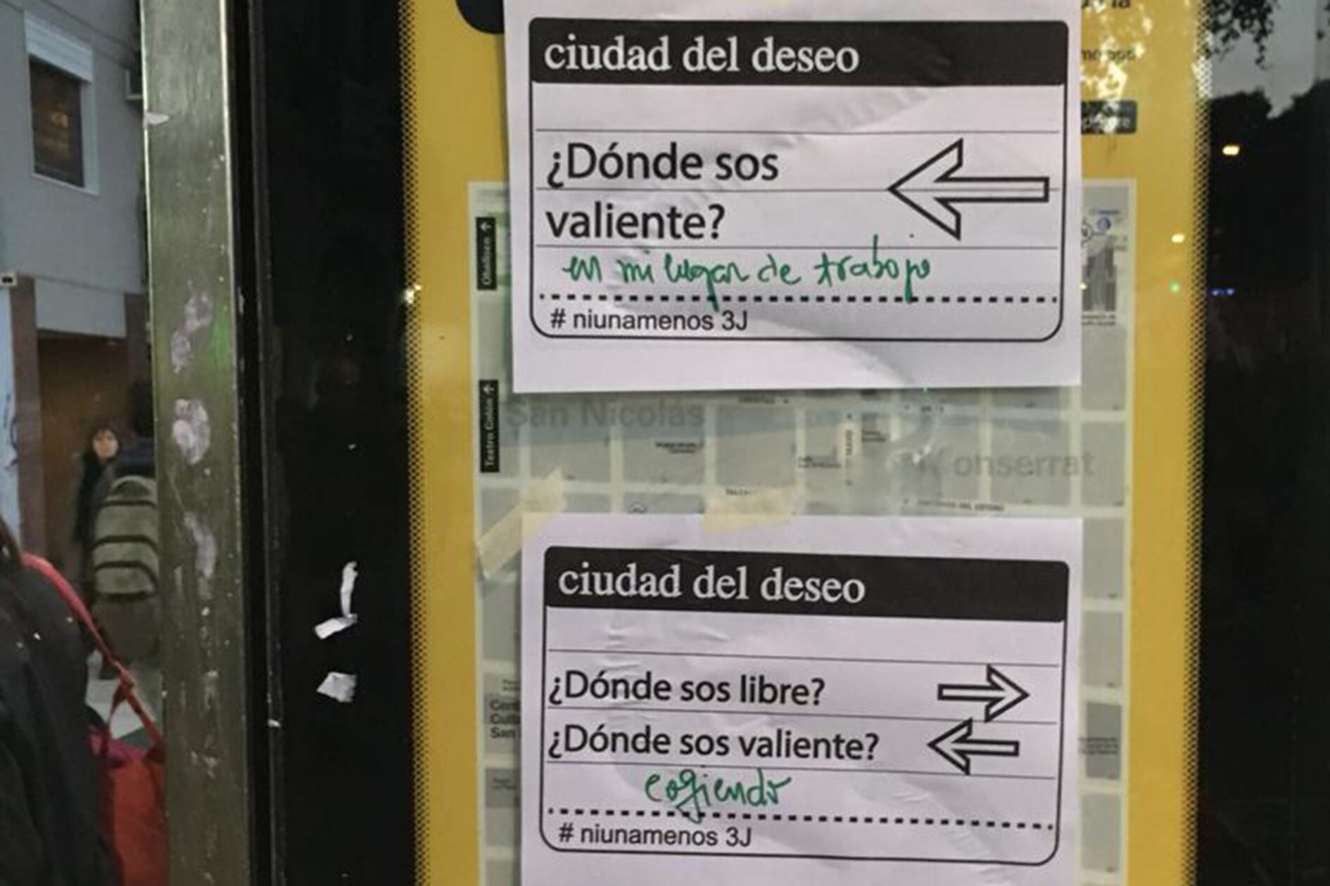 Acción pública de La Ciudad del Deseo durante el #3J- NiUnaMenos