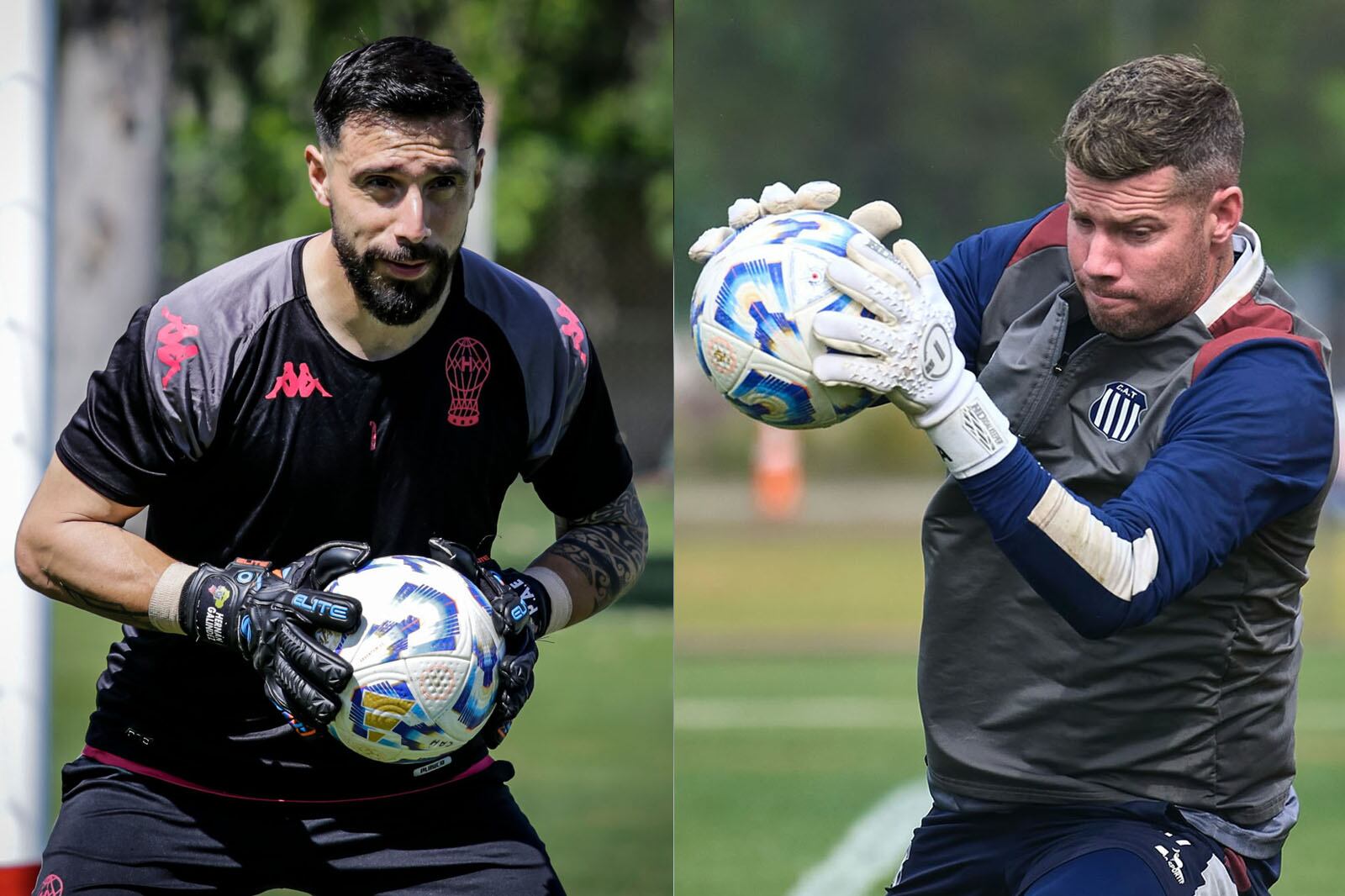 Hernán Galíndez y Guido Herrera, arqueros y capitanes de Huracán y Talleres.