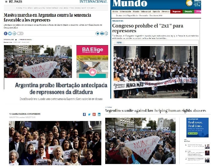 Los diarios de todo el mundo dieron cuenta de la multitudinaria movilización.