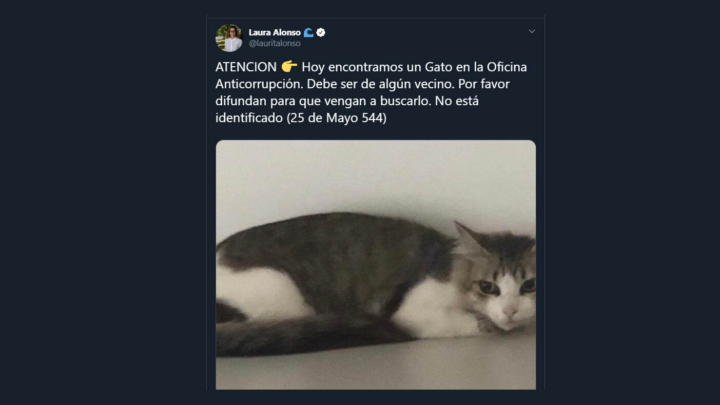 El posteo de Laura Alonso.