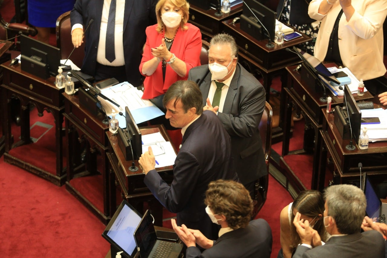 Esteban Bullrich en su última sesión en el Senado.