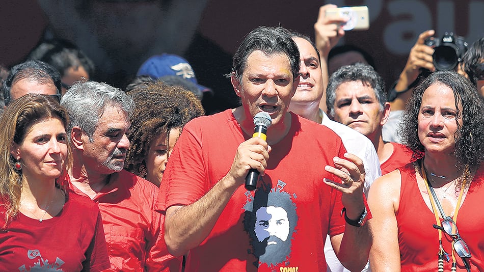 El candidato Fernando Haddad creció aceleradamente en los sondeos.