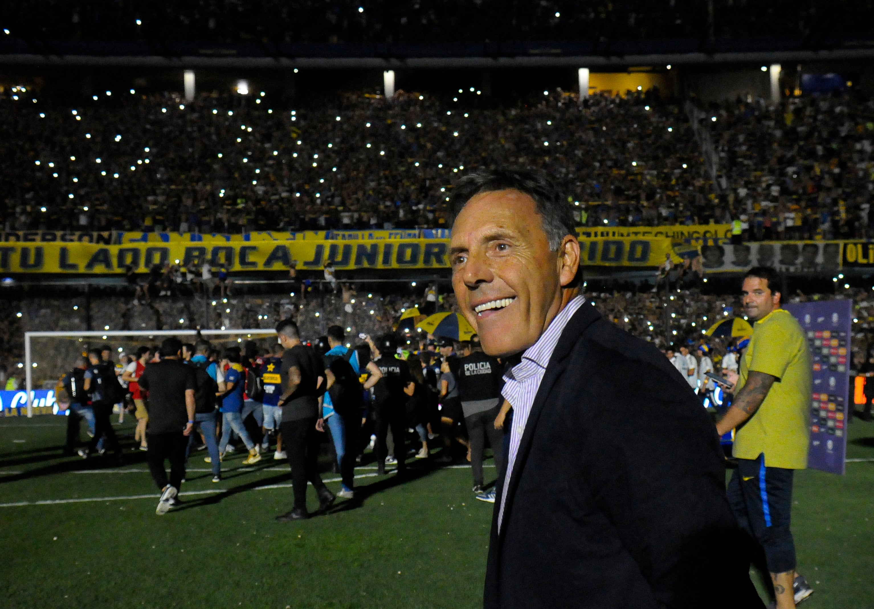 Miguel Russo, feliz tras la obtención de la Superliga.