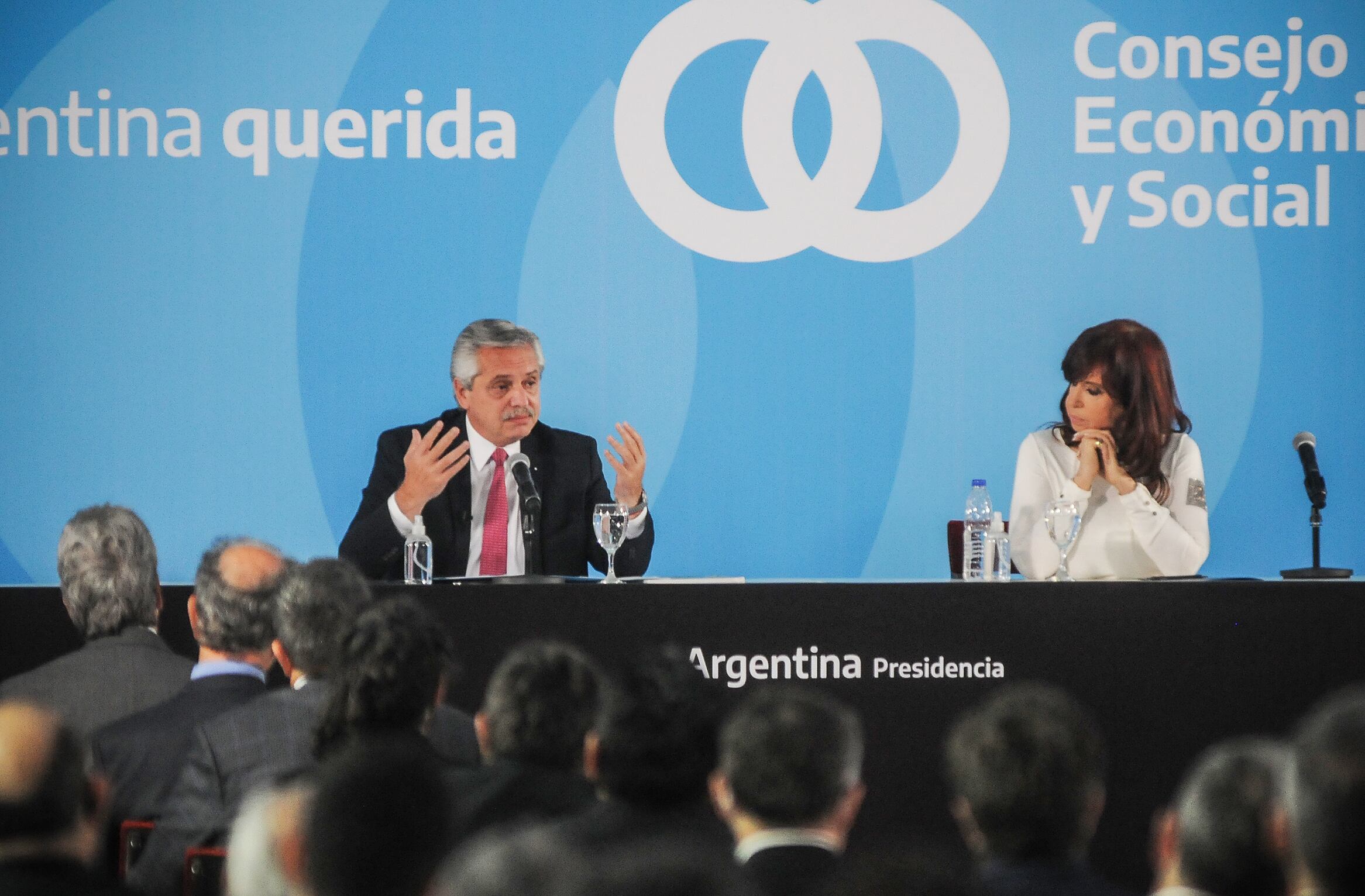 Alberto Fernández y Cristina Kirchner, el jueves último en el acto de la agroindustria