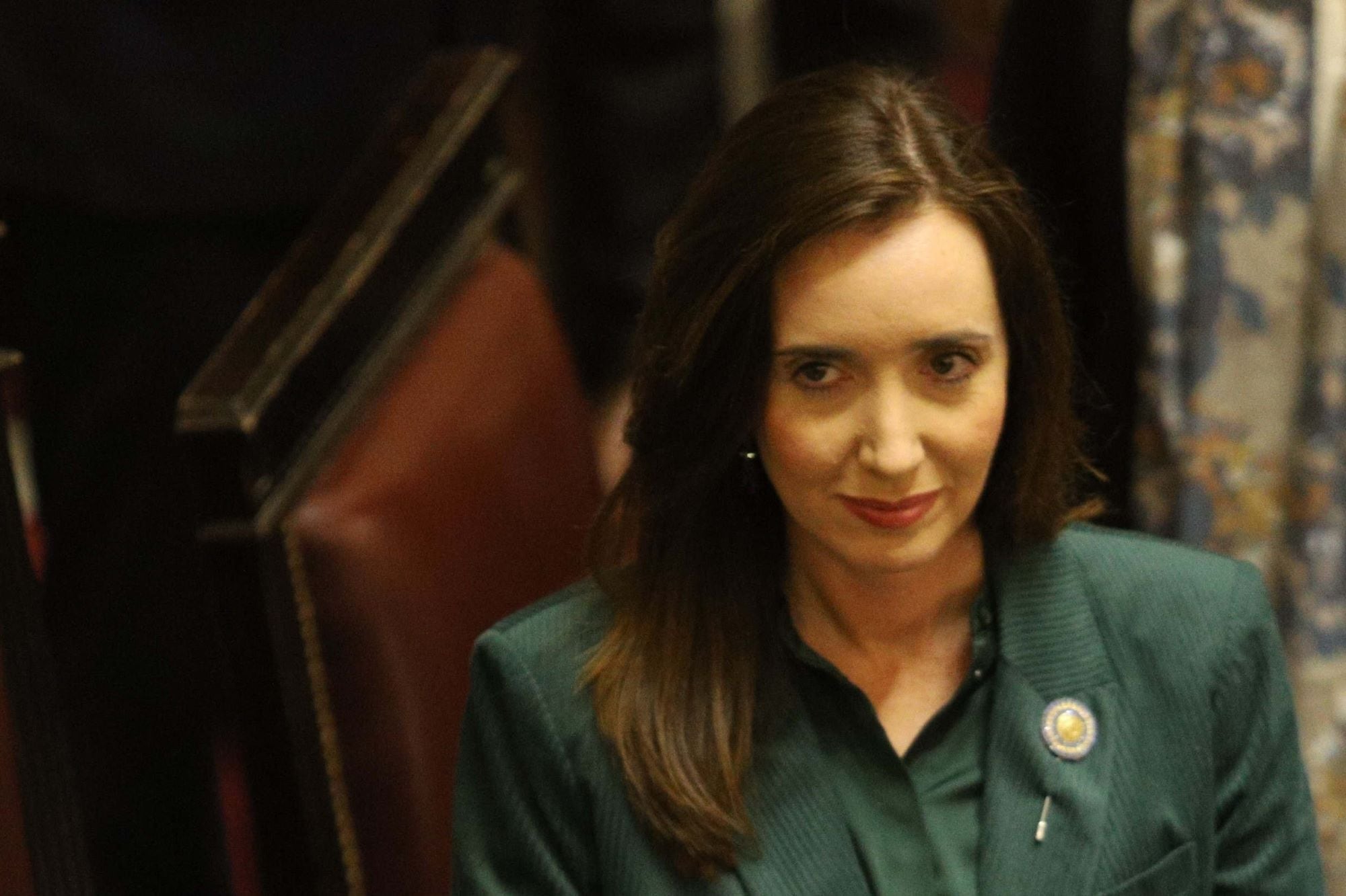 A victoria Villarruel le costó contener la risa.