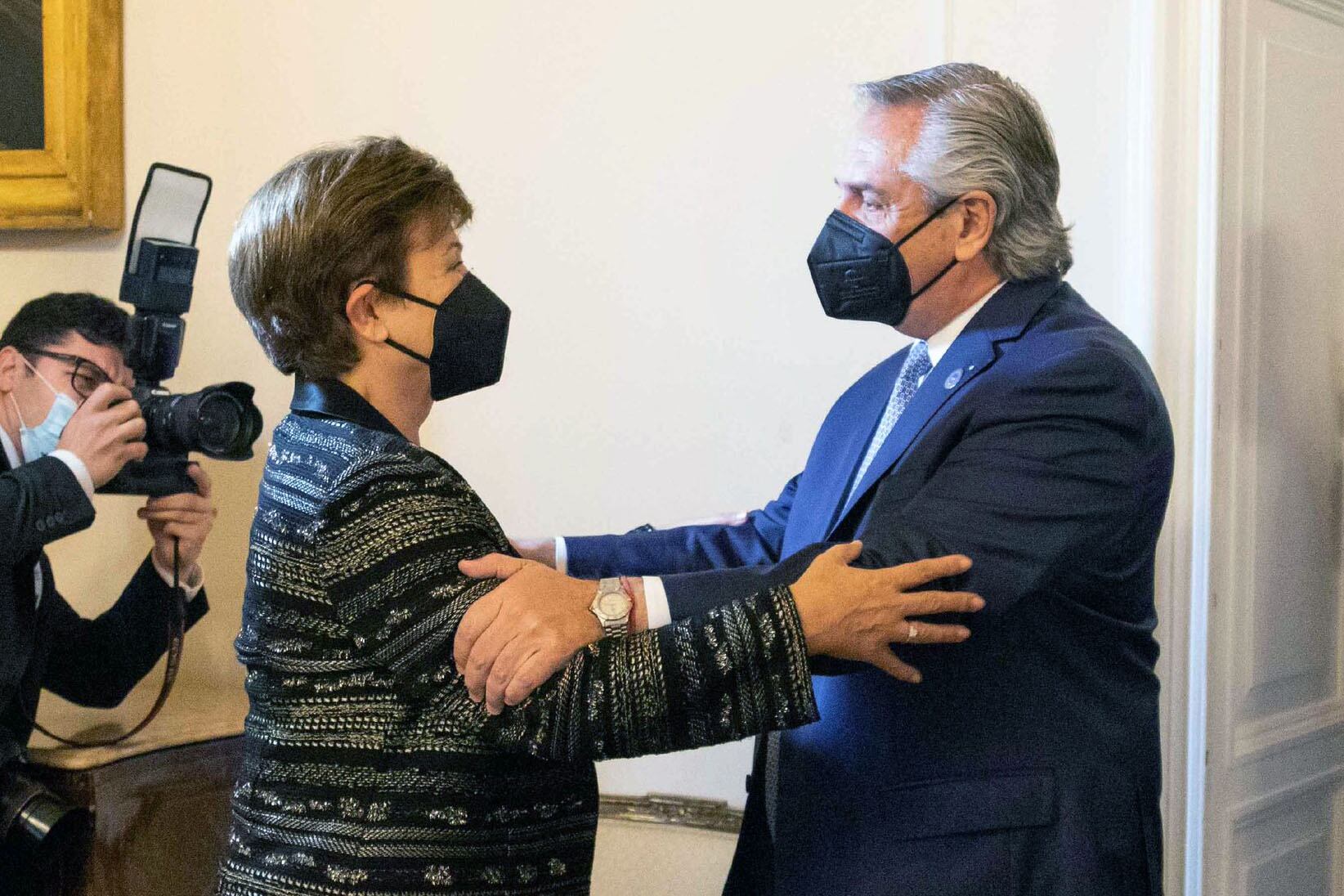 Kristalina Georgieva y Alberto Fernández.
