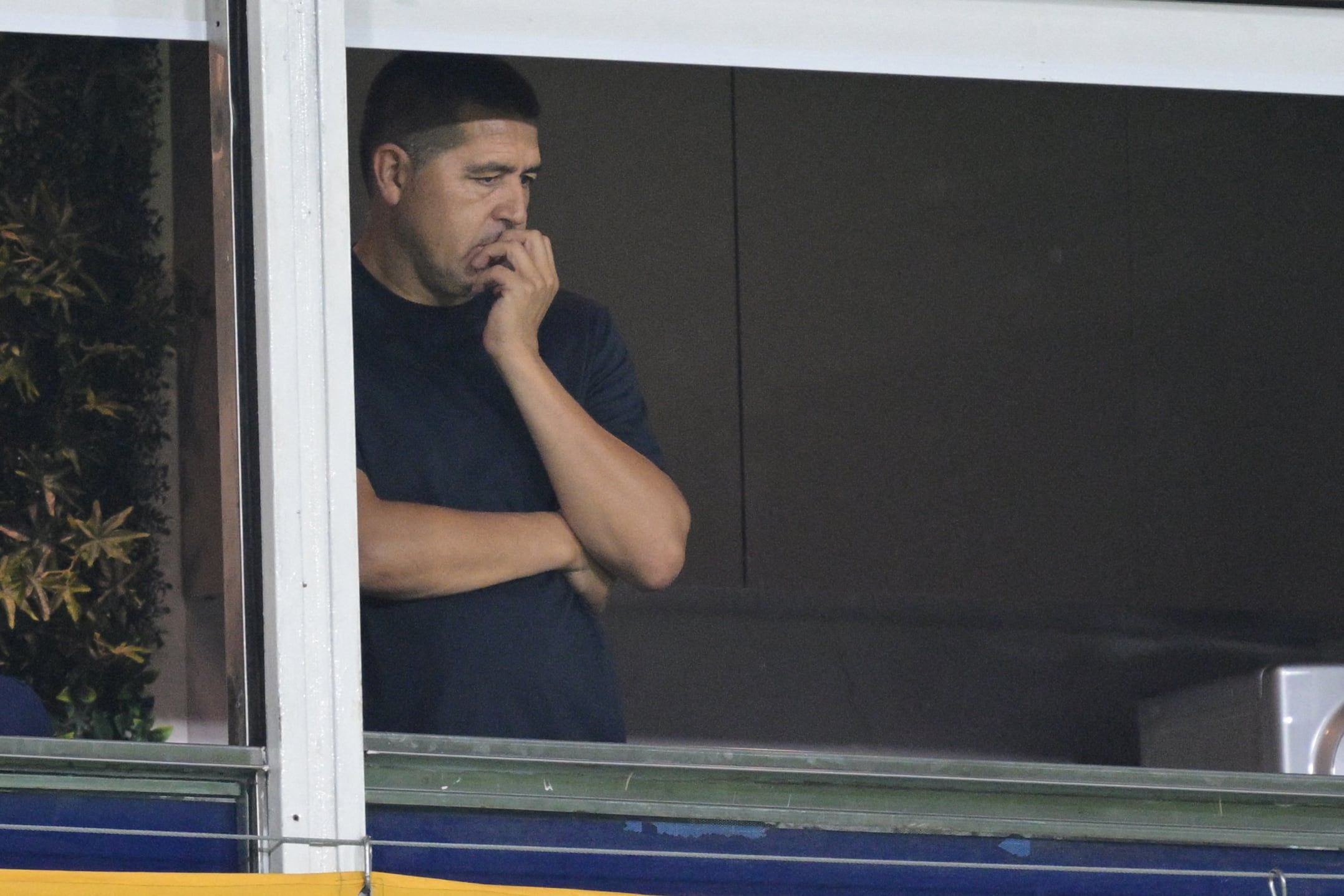 Román, durante un partido en La Bombonera