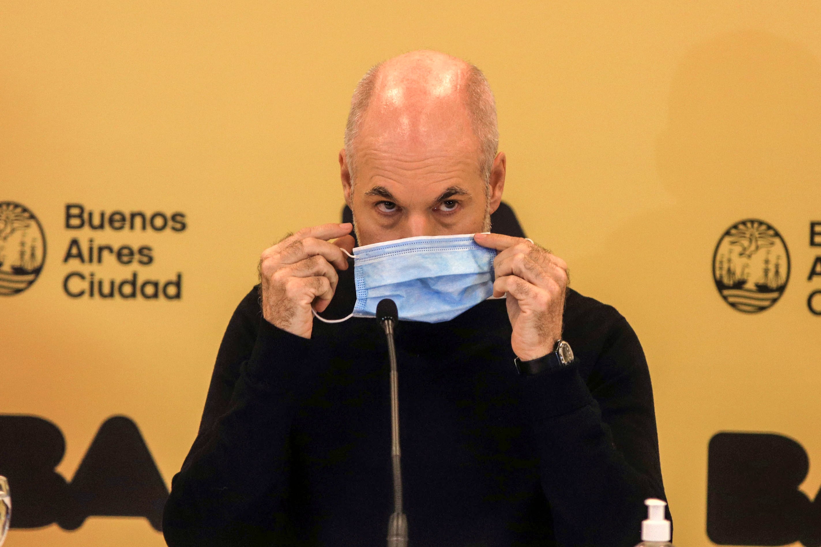 Horacio Rodríguez Larreta habló en una conferencia de prensa, el viernes por la noche.