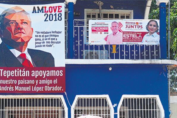 Propaganda electoral de López Obrador en la víspera de las elecciones en México.