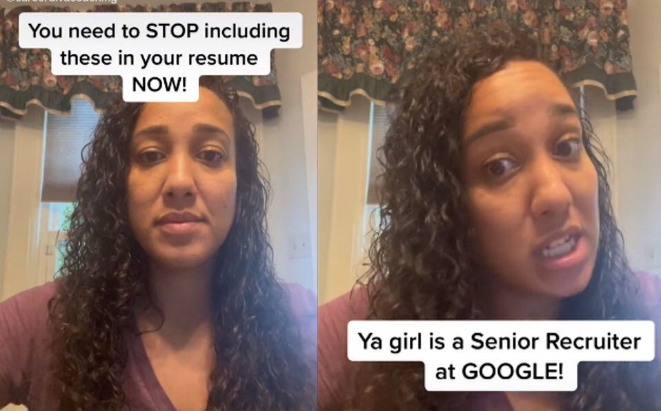 Una reclutadora de Google dio consejos en TikTok para armar un CV. Imagen: captura de video. 