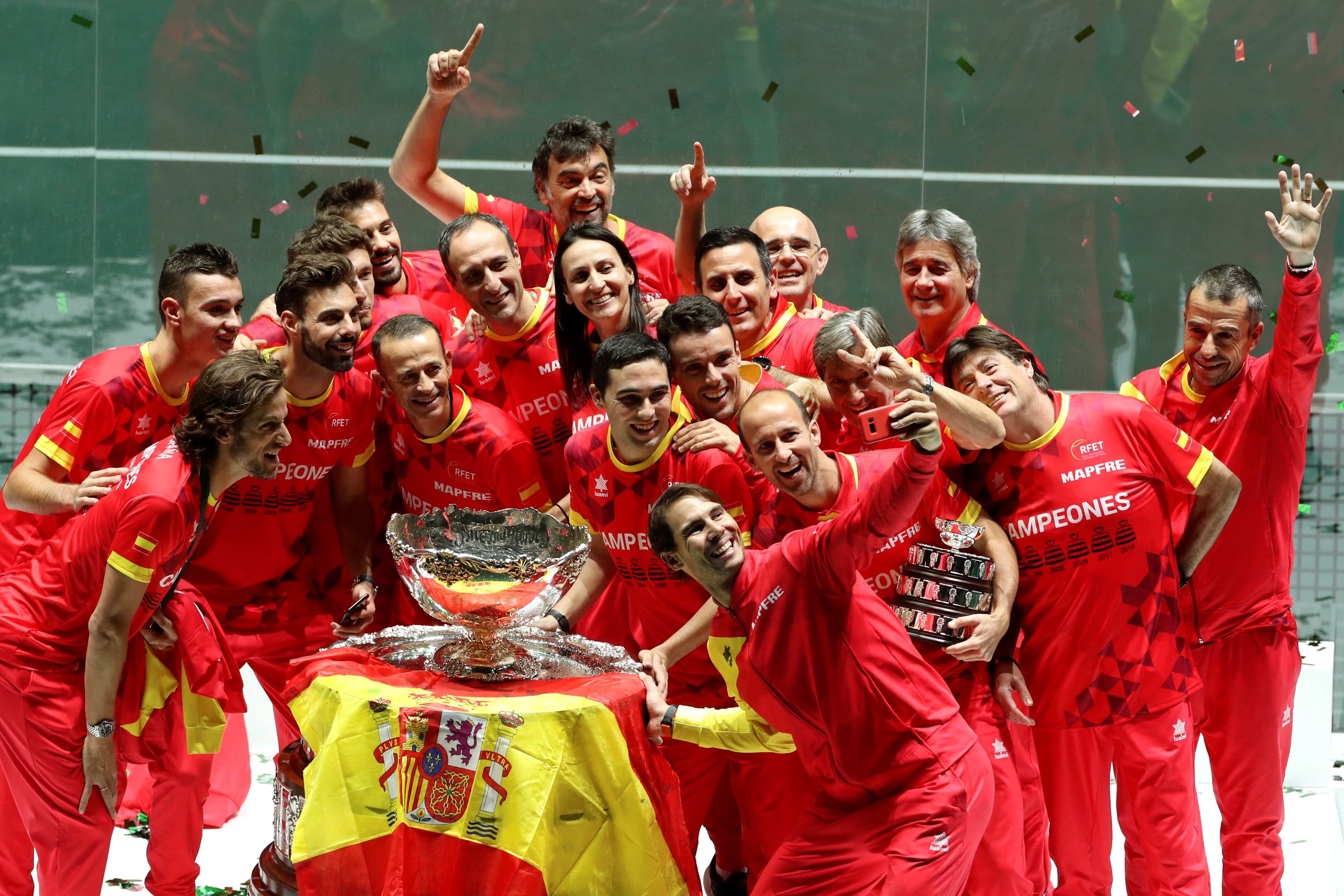 Rafael Nadal lideró a España hasta para el festejo.