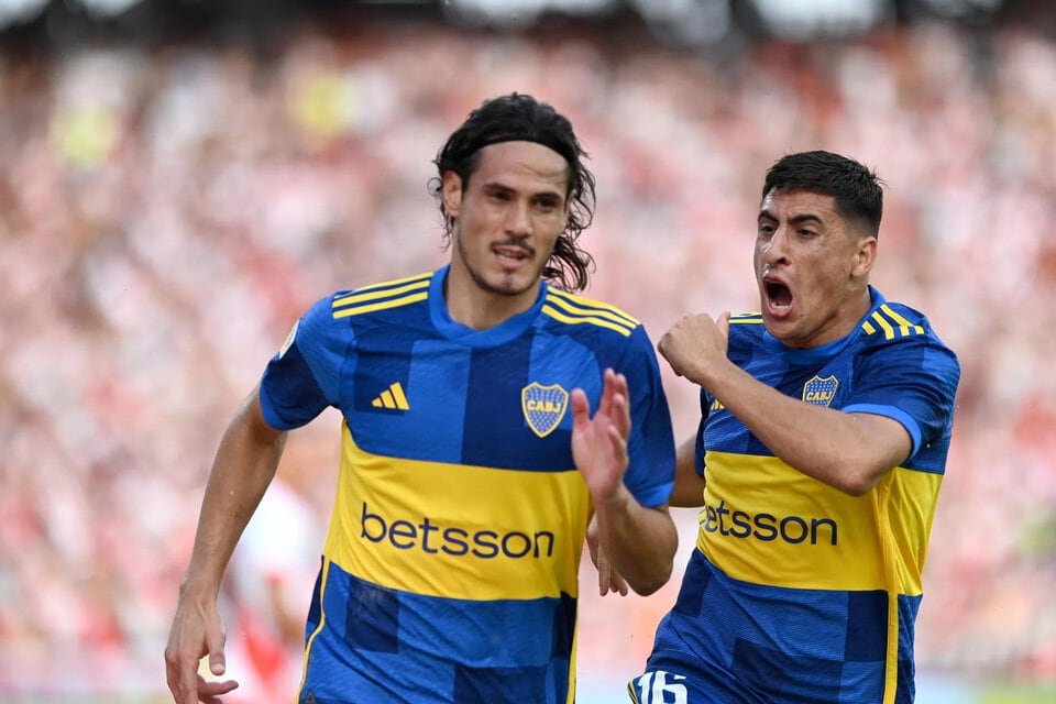 Cavani y Merentiel, la dupla de ataque de Boca para jugar vs Fortaleza por Copa Sudamericana.