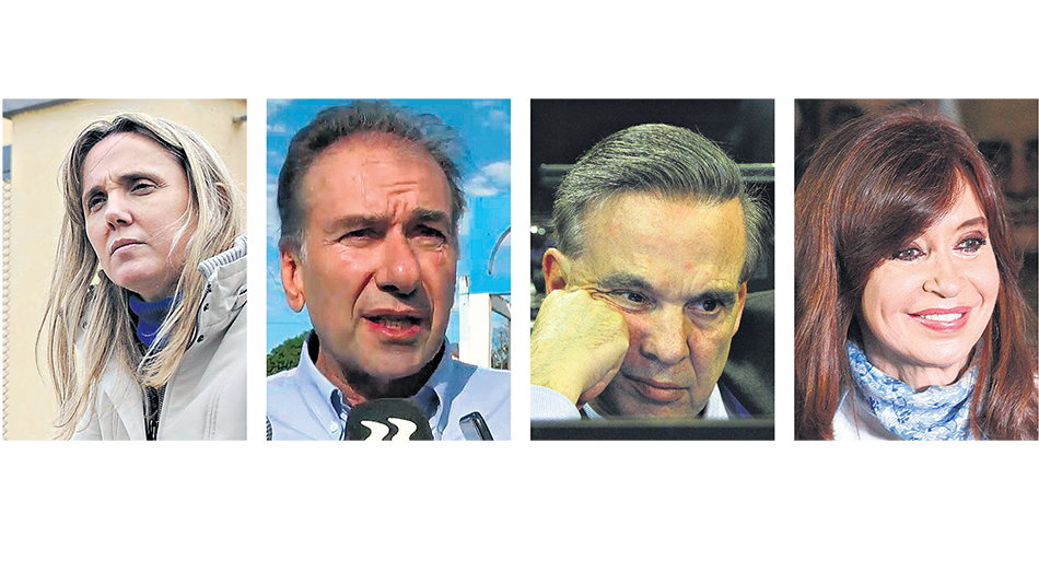 Gladys González y Humberto Schiavoni (PRO); Miguel Pichetto (PJ) y Cristina Fernández (Unidad Ciudadana).