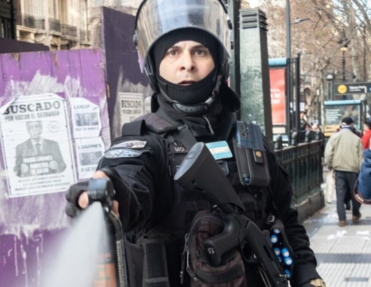 La imagen de Molina durante la represión. 