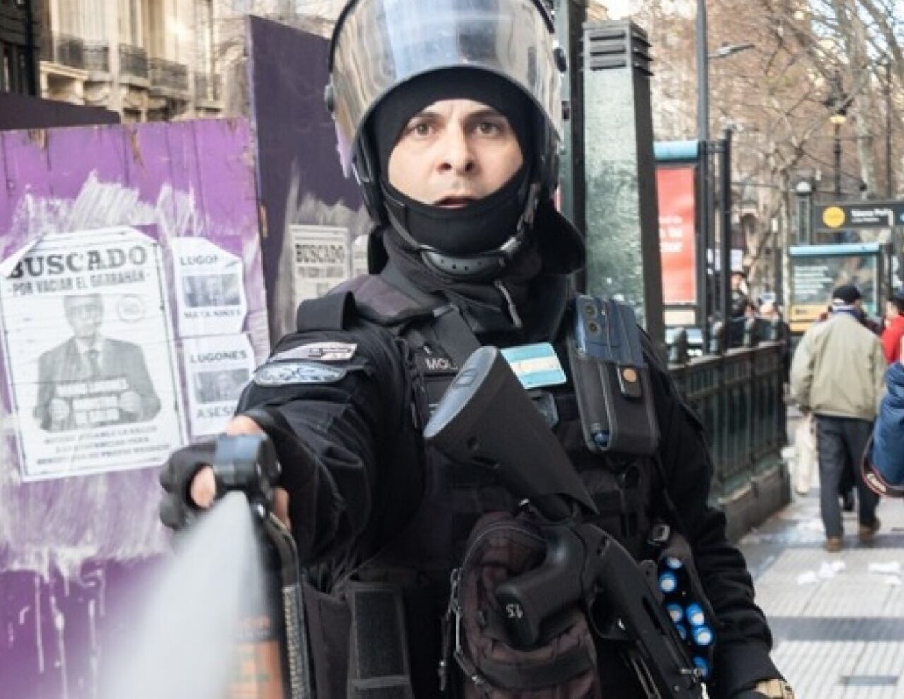 La imagen de Molina durante la represión. 