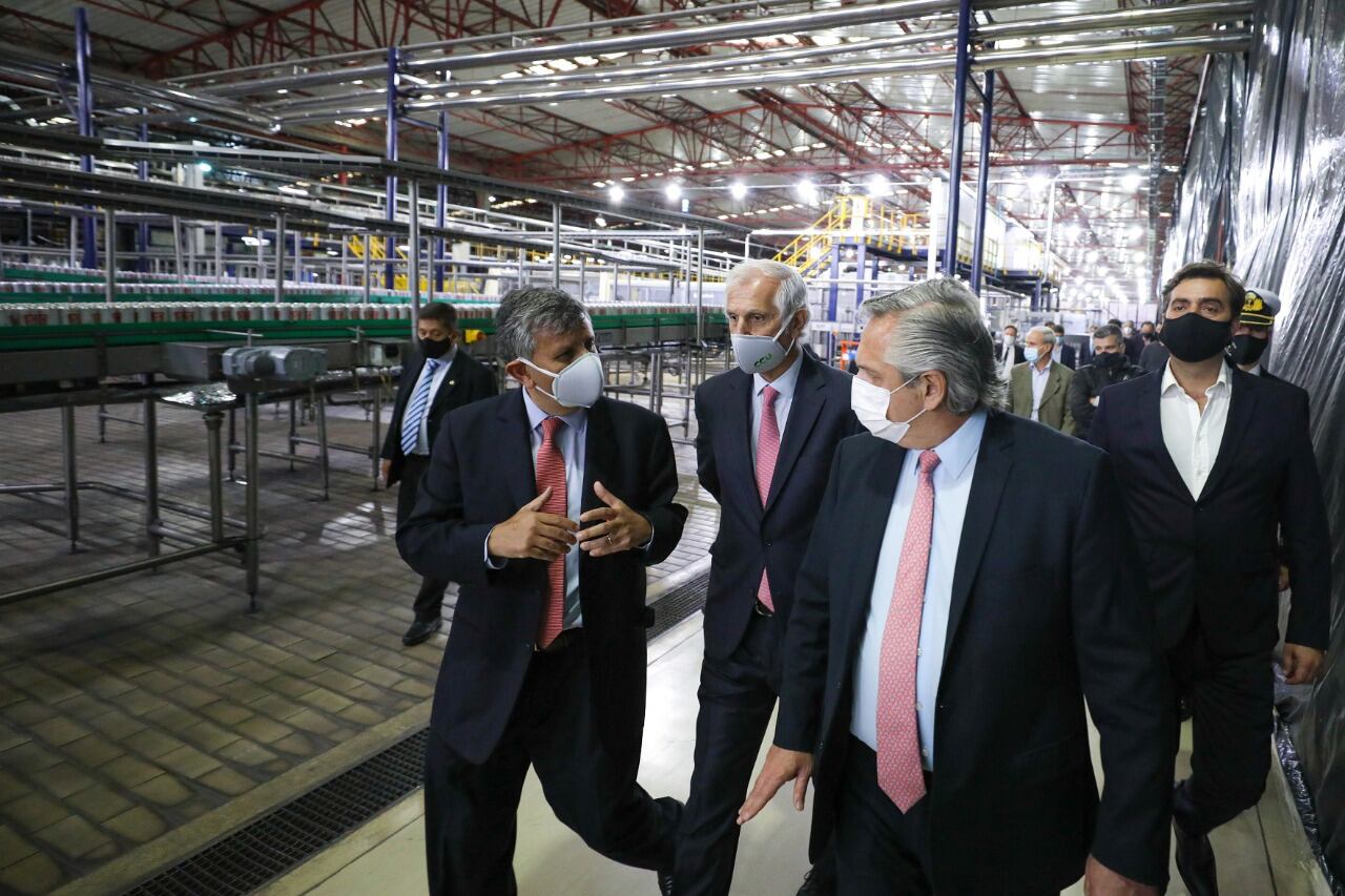 Alberto Fernández participó la semana pasada de un anuncio de inversiones de CCU.