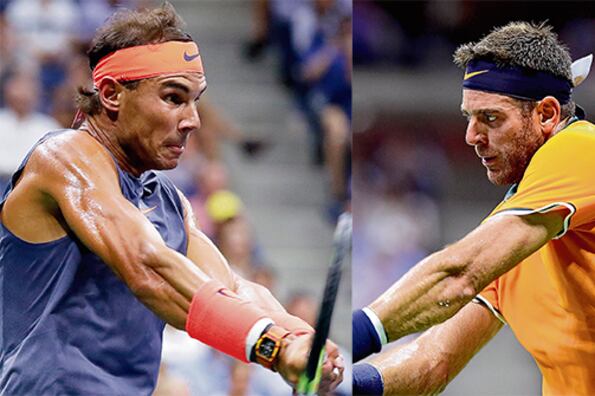 Rafael Nadal y Juan Martín Del Potro, el número uno y el número tres del mundo.