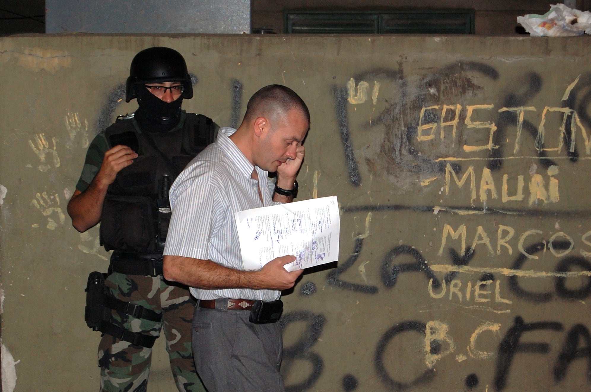 Druetta al mando de un operativo antinarcóticos en la localidad de Firmat hace unos años.