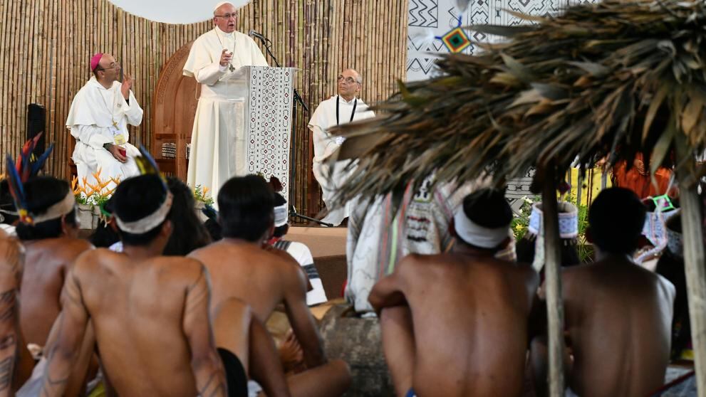 Postal de la visita del papa Francisco a Perú en enero del 2018.