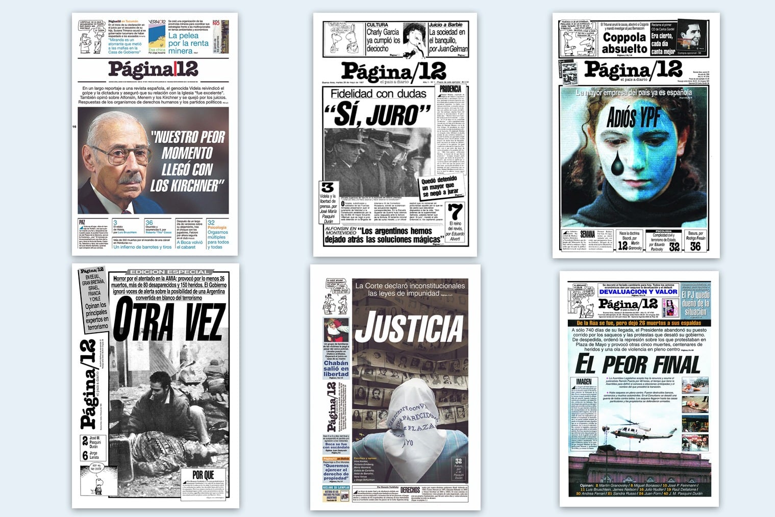 40 años de democracia en 40 tapas de Página/12.