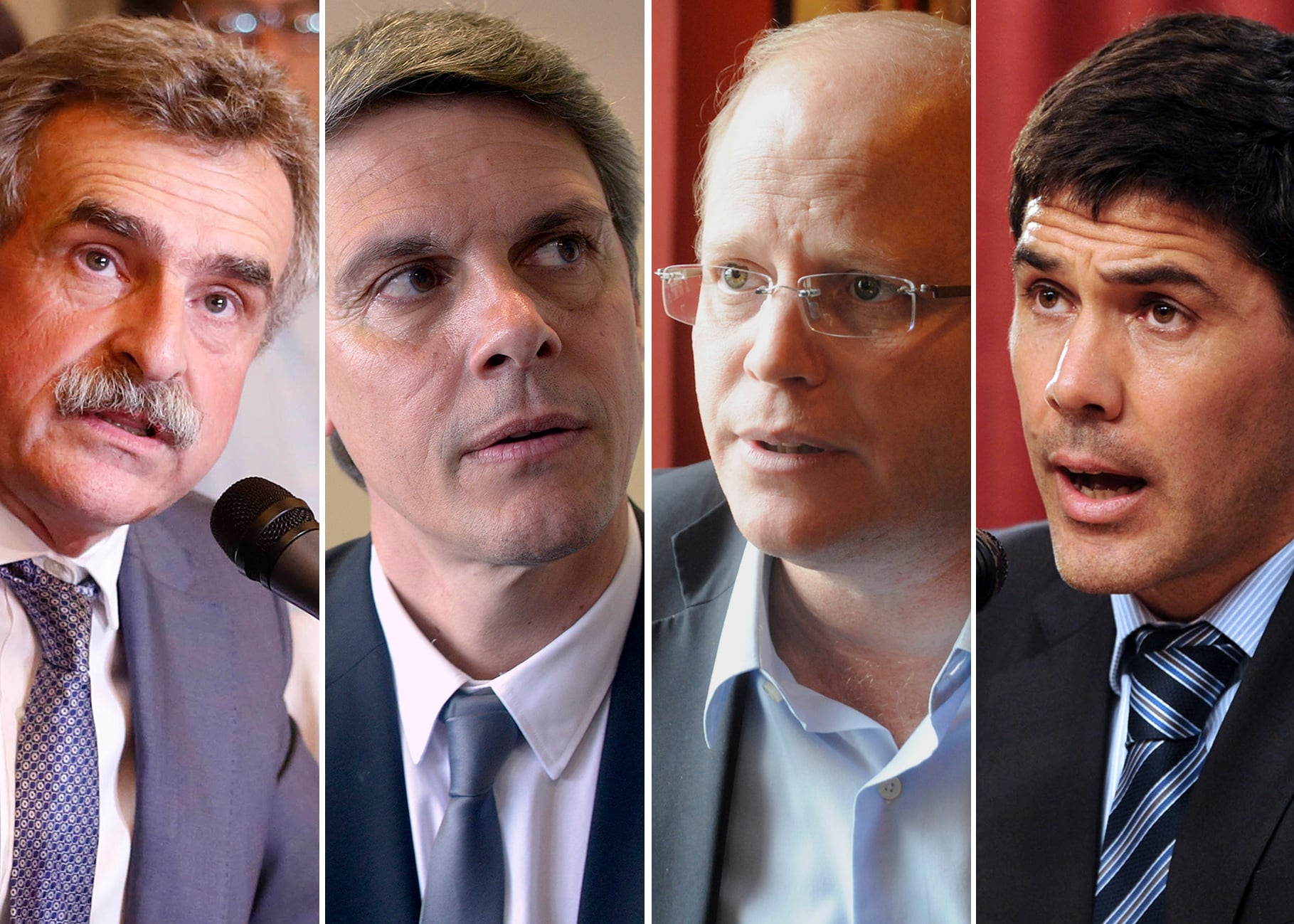 Rossi, presidente del bloque del FPV; Grandinetti, massista; Contigiani (FPCyS) y Ramos, PJ.