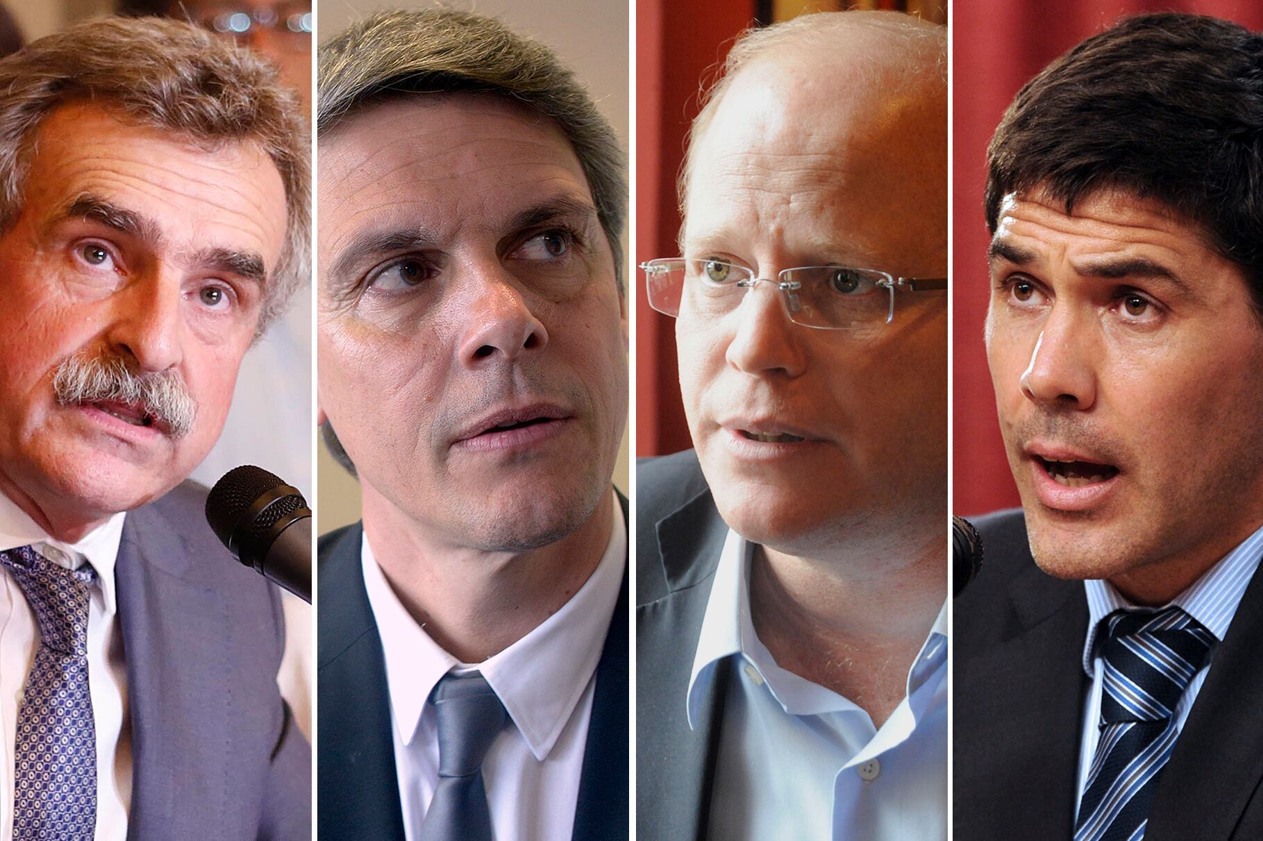 Rossi, presidente del bloque del FPV; Grandinetti, massista; Contigiani (FPCyS) y Ramos, PJ.