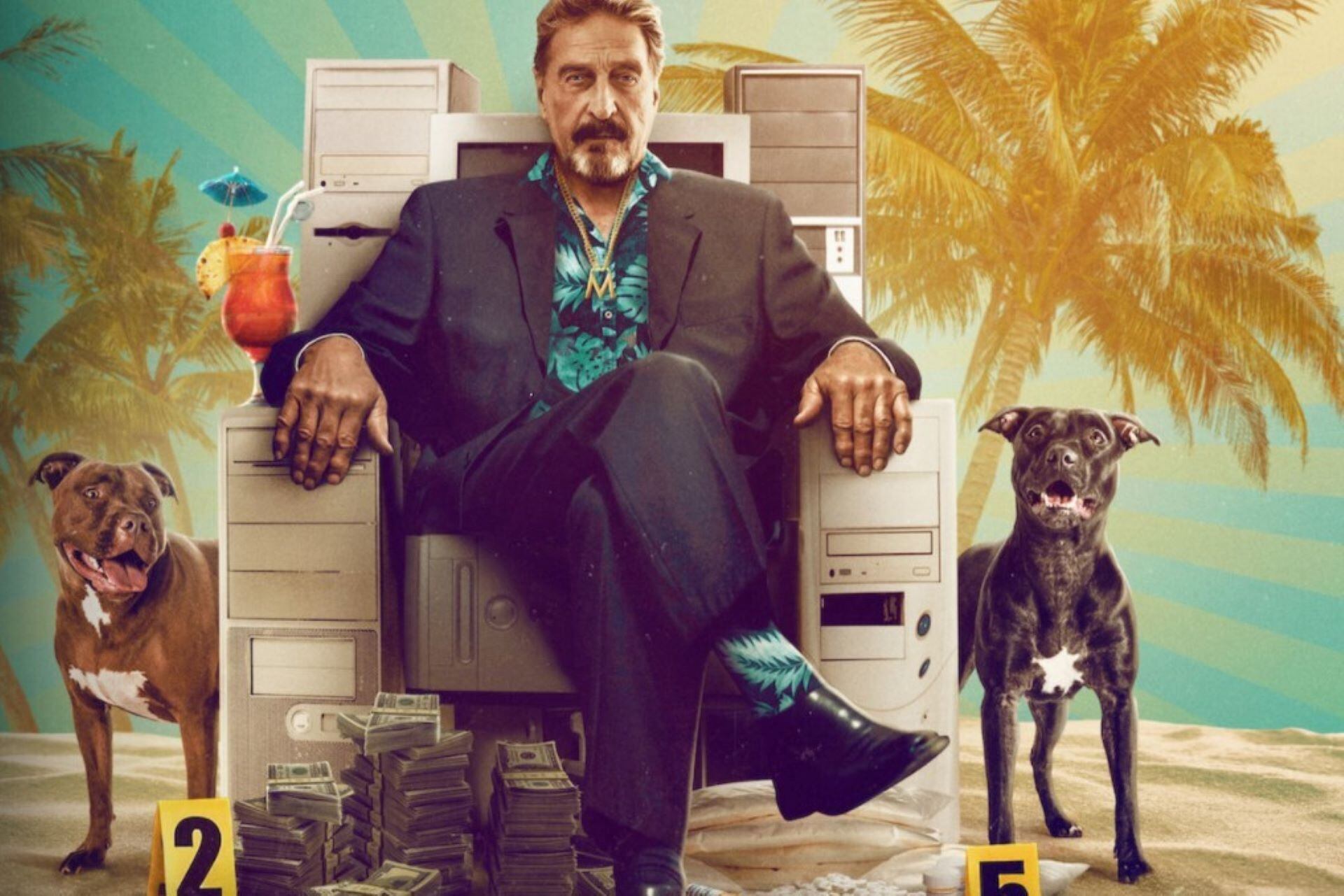 John McAfee, magnate e inventor del antivirus que lleva su nombre. Acusado de asesinato, estuvo prófugo y luego de ser deternido, lo encuentran muerto en su celda de una cárcel de Estados Unidos. (Foto: Netflix)