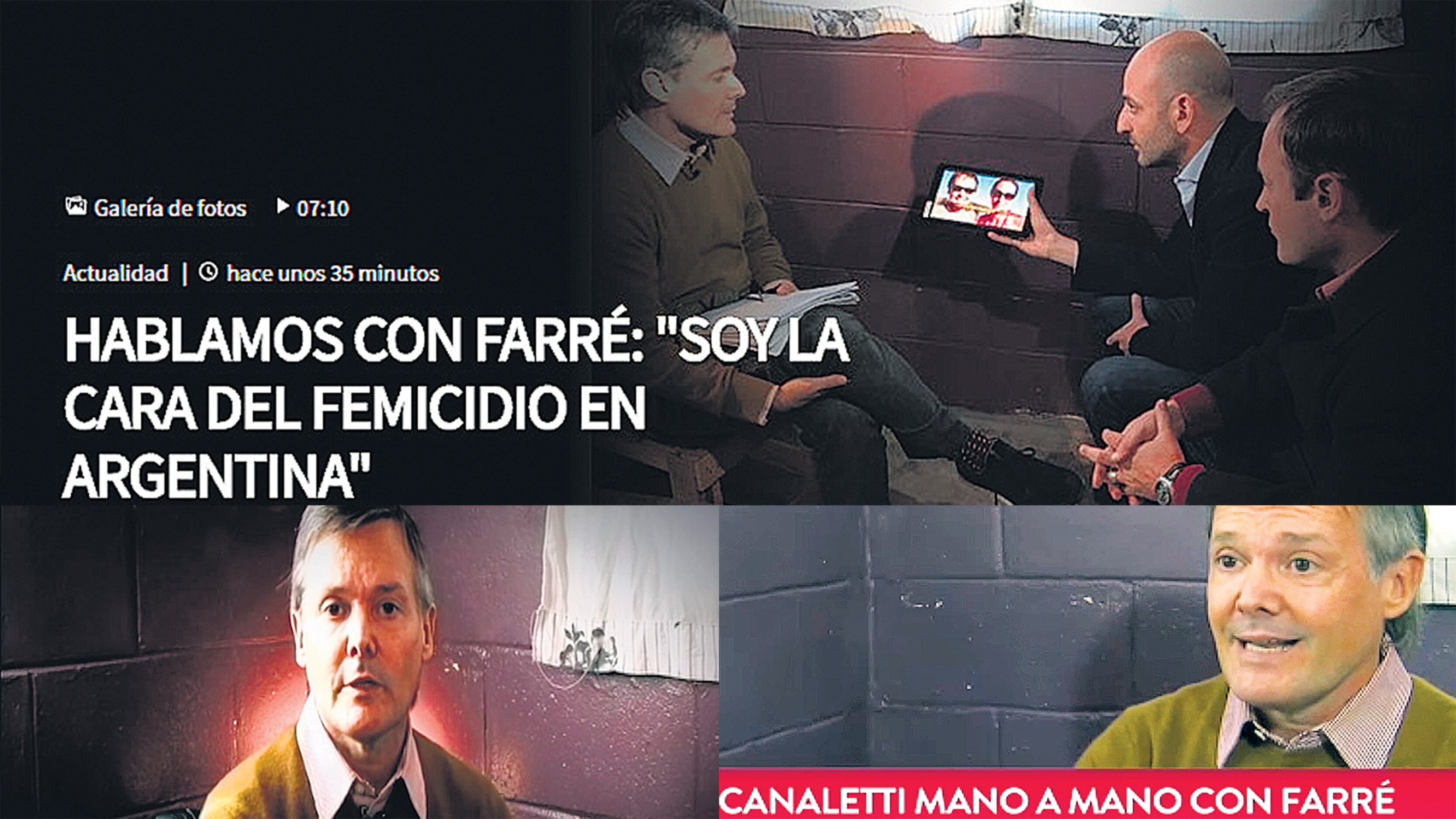 Farré brindó entrevistas a cuatro canales de televisión.