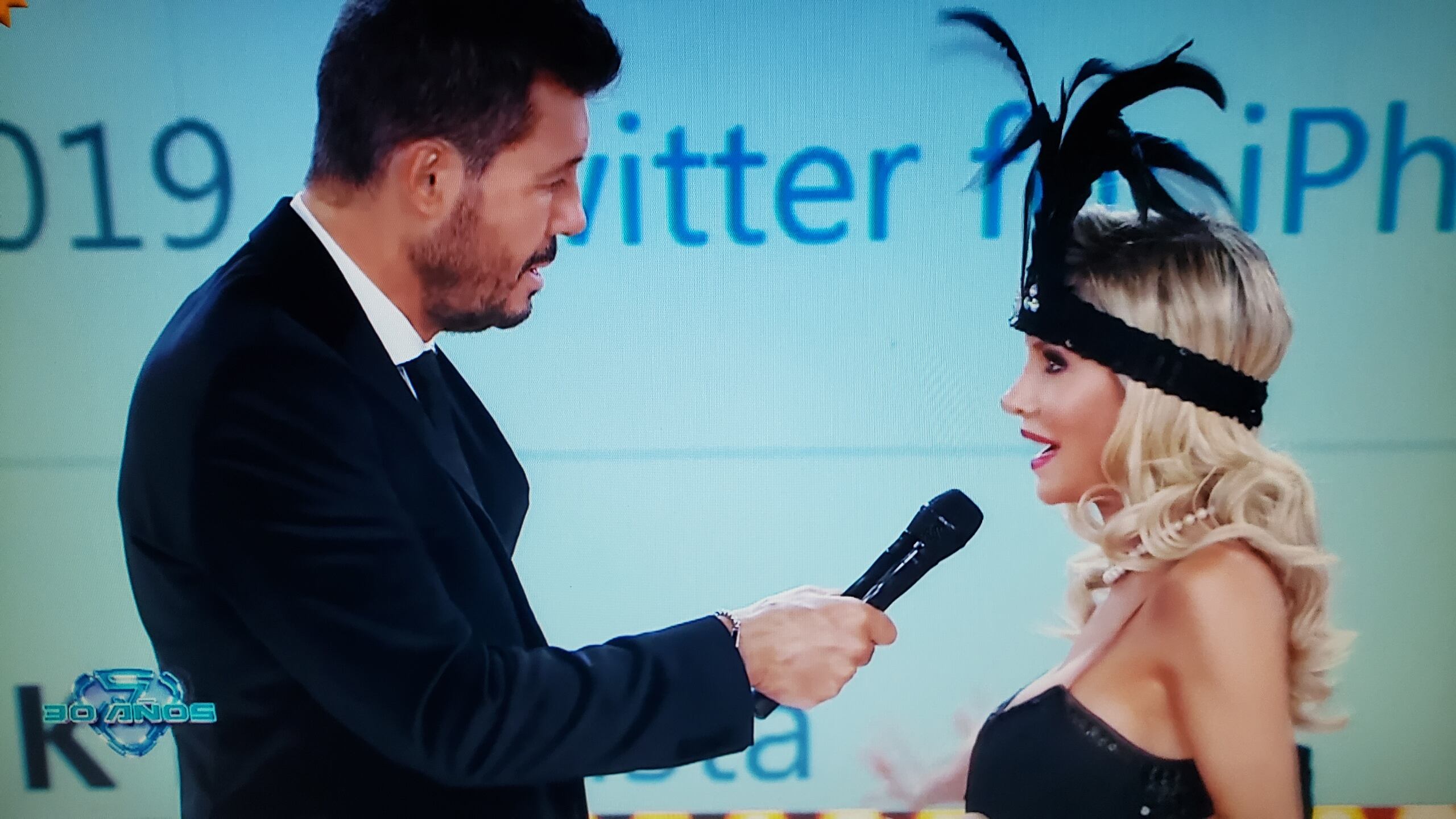 Marcelo Tinelli con Luciana Salazar.