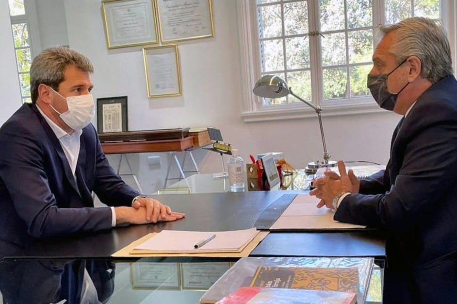 Alberto Fernandez se reunió con el gobernador de San Juan, Sergio Uñac, en Olivos.