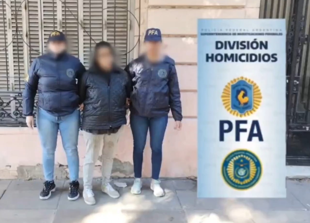 La acusada, tras ser arrestada. 