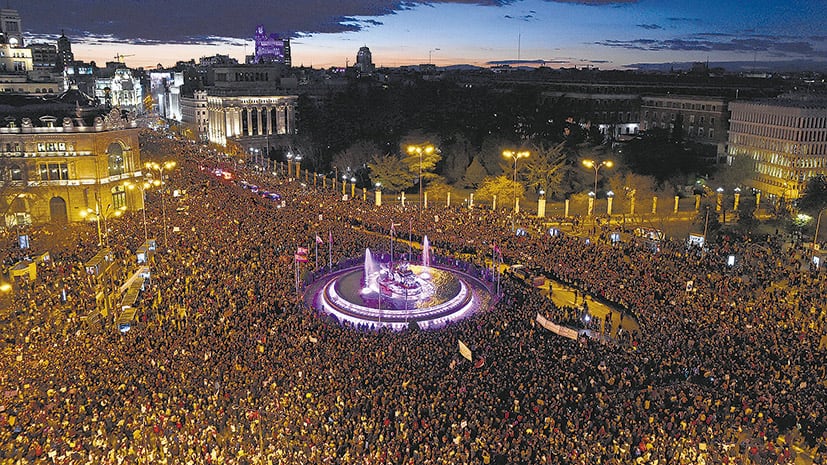 En Madrid, el 8M se congregaron 350 mil personas, prácticamente el doble que el año pasado.