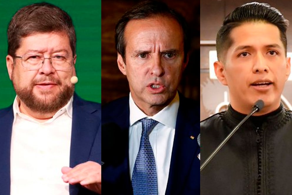 Los candidatos Doria Medina, Tuto Quiroga y Andrónico Rodríguez.